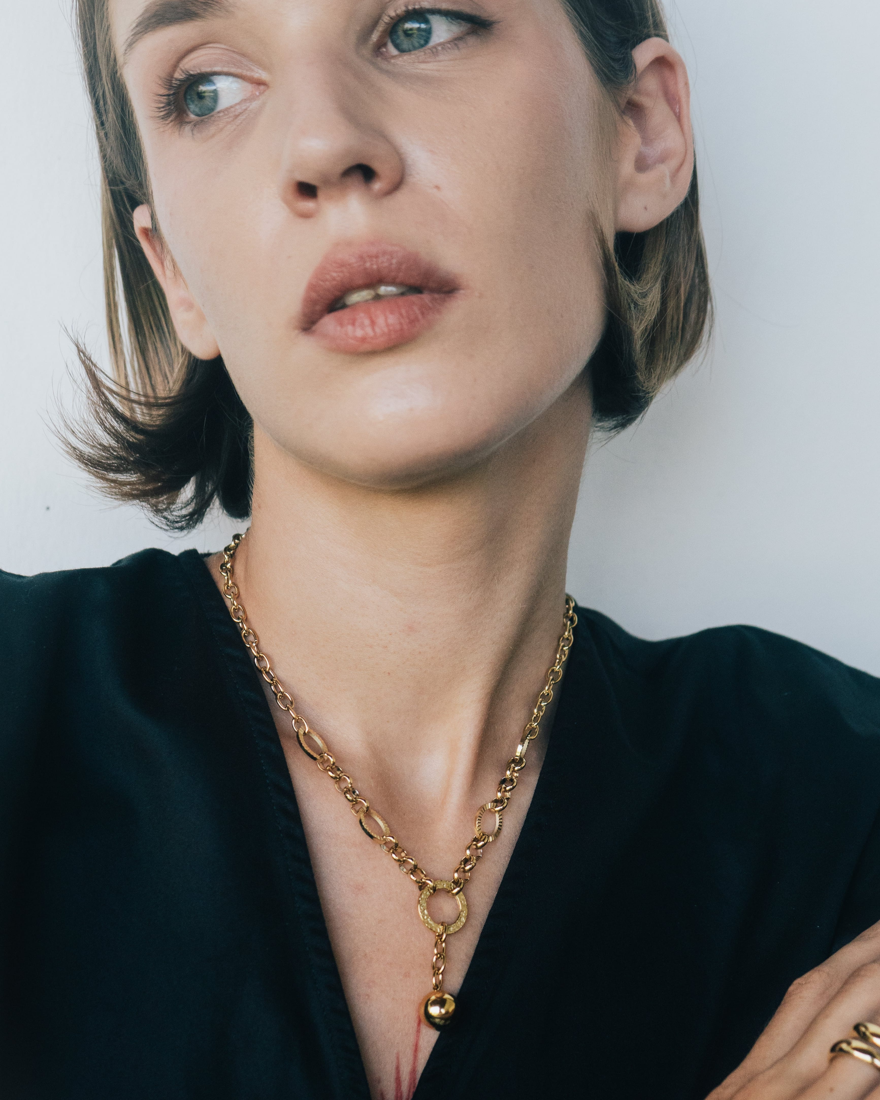 Gold drop Necklace - E3K